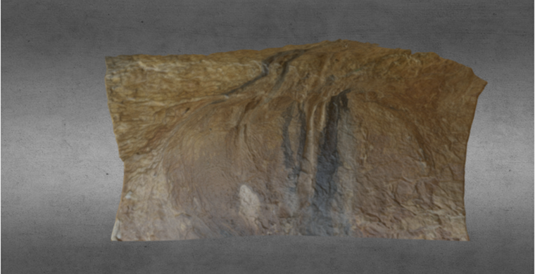 Modelo 3D del sector izquierdo de Cova dels Cavalls, color real