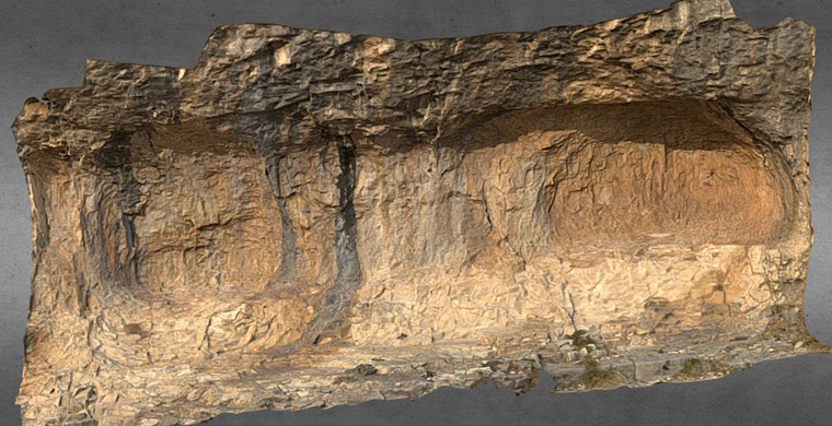 Modelo 3D de los abrigos IX y X del Cingle de la Gasulla, color real