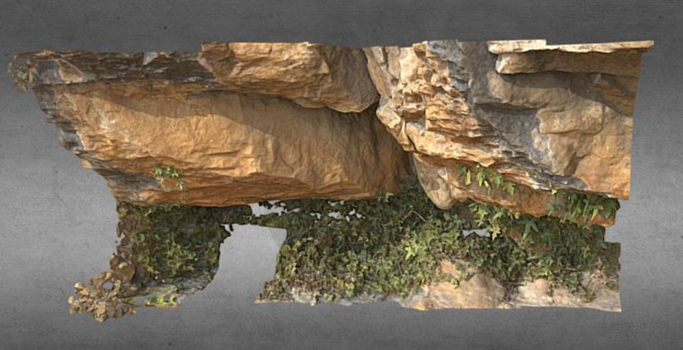 Modelo 3D de detalle del panel de Les Dogues