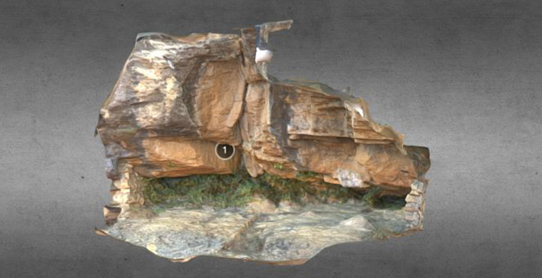 Modelo 3D del abrigo completo de Les Dogues.