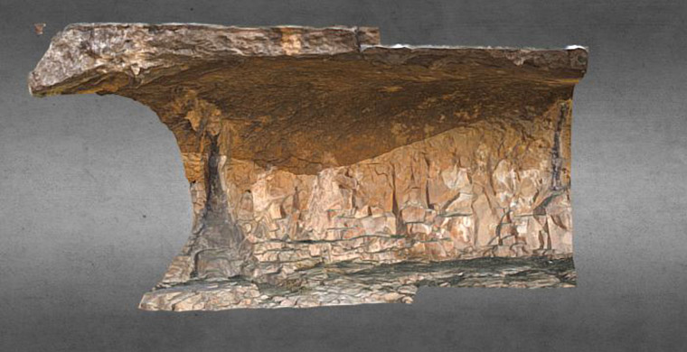 Modelo 3D Cova Alta del Lledoner, sector izquierdo.