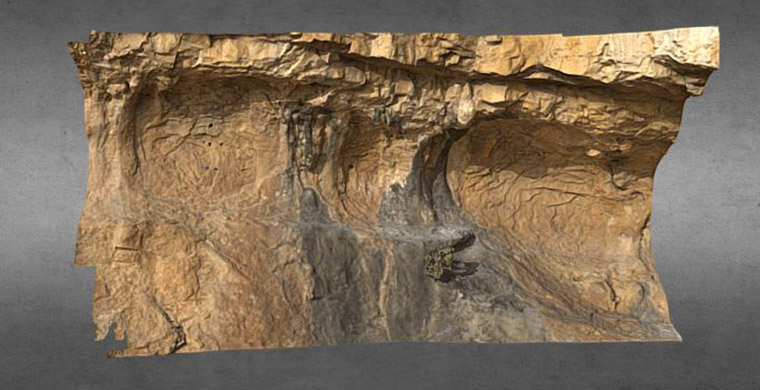 Modelo 3D de la mitad izquierda del abrigo II del Racó de Nando.